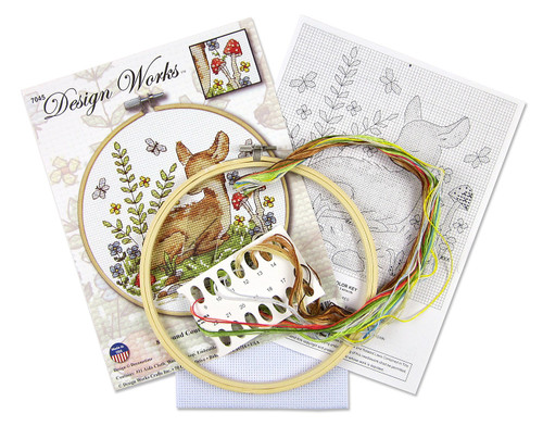 Design Works Counted Cross Stitch Kit 8" Round-Deer (11 Count) DW7045 - 021465070452