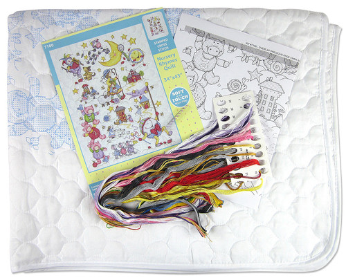Design Works Stamped Quilt Cross Stitch Kit 34"X43"-Nursery Rhymes - DW7100 - 021465071008