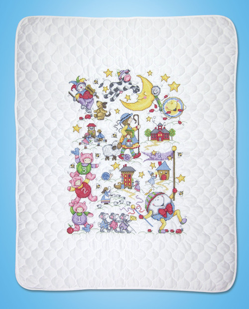 Design Works Stamped Quilt Cross Stitch Kit 34"X43"-Nursery Rhymes - DW7100