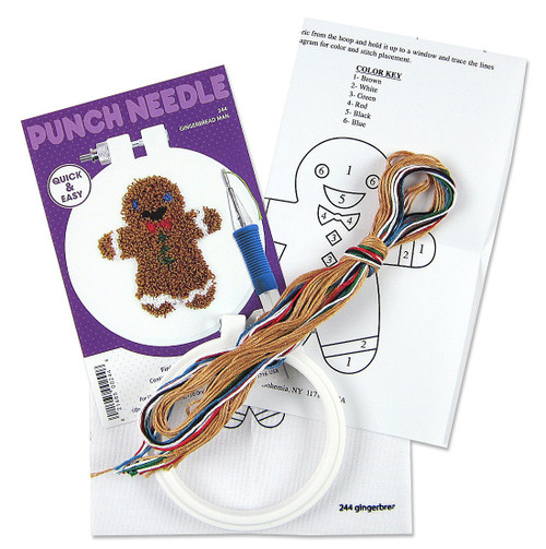 Design Works Punch Needle Kit 3.5" Round-Gingerbread DW244 - 021465002446