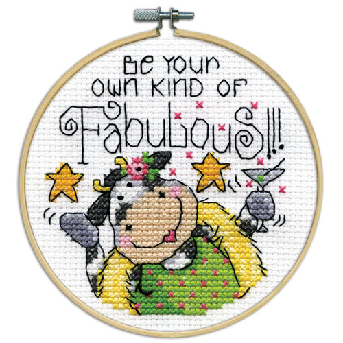 Design Works Counted Cross Stitch Kit 4" Round-Fabulous (14 Count) - DW7060
