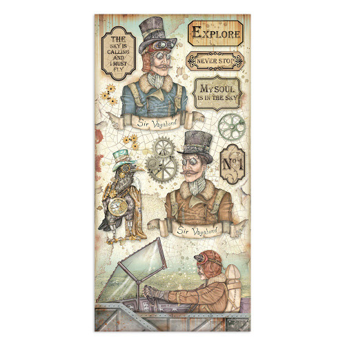 Stamperia Collectables Double-Sided Paper 6"X12" 10/Pkg-Sir Vagabond Aviator, 10 Designs/1 Each SBBV16