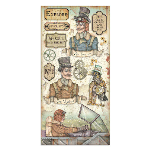 Stamperia Collectables Double-Sided Paper 6"X12" 10/Pkg-Sir Vagabond Aviator, 10 Designs/1 Each SBBV16