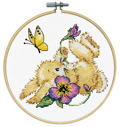 Design Works Counted Cross Stitch Kit 8" Round-Bunny (11 Count) DW7046