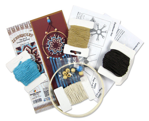 Design Works/Zenbroidery Macrame Wall Hanging Kit 6"X16"-Earthtone Star - DW4522 - 021465045221
