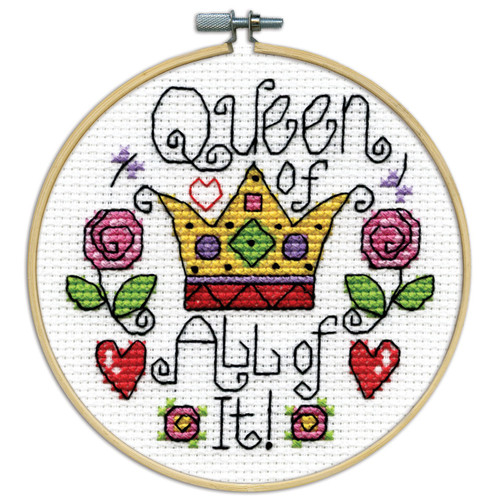 Design Works Counted Cross Stitch Kit 4" Round-Queen (14 Count) -DW7061