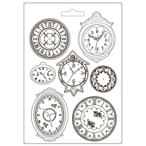Stamperia Soft Maxi Mould 8.5"X11.5"-Clocks, Garden Of Promises -3PTA4536 - 59931100219885993110021988