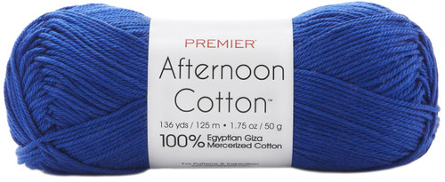 3 Pack Premier Afternoon Cotton Yarn-Cobalt 2011-12 - 840166803356