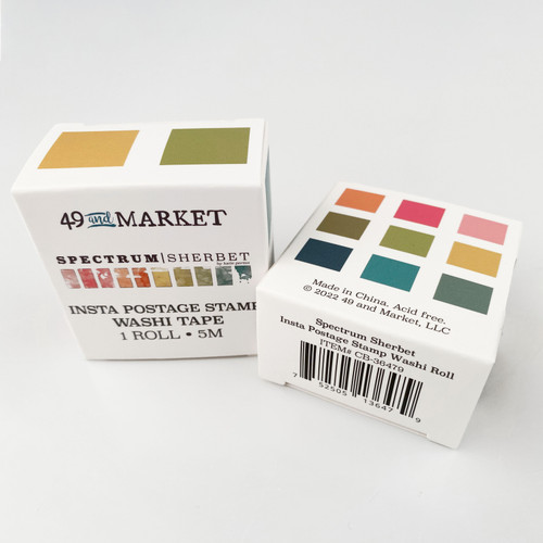 49 And Market Spectrum Sherbet Washi Tape Roll-Insta Postage Stamp SS36479 - 752505136479