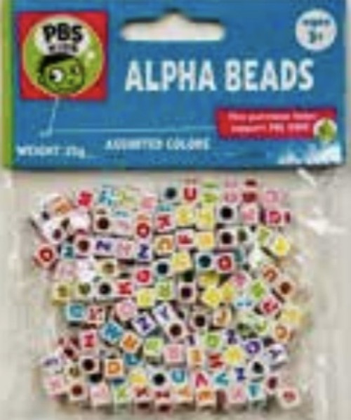 Craft For Kids Imports Beads-Alphabet White Cubes W/Colors -PBSBDS-7 - 812419010392