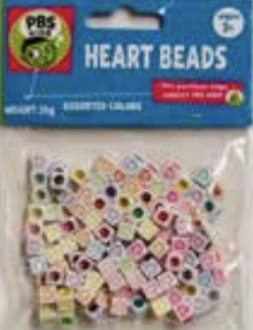 Craft For Kids Imports Beads-White Cubes With Hearts -PBSBDS-11 - 812419010354