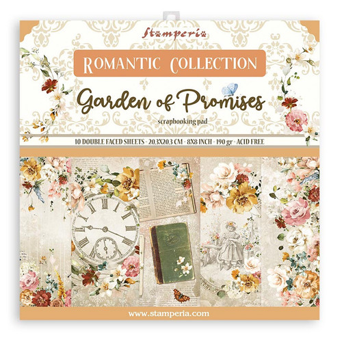 Stamperia Double-Sided Paper Pad 8"X8" 10/Pkg-Garden Of Promises, 10 Designs/1 Each SBBS59 - 59931100223815993110022381