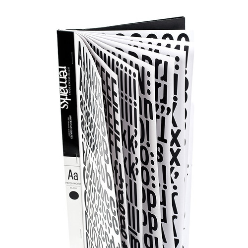 2 Pack - Remarks Sticker Book-Large-Patchwork-Black - 42160