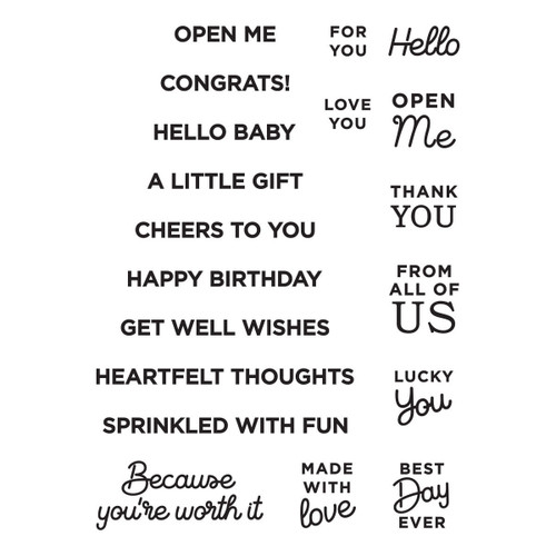 Spellbinders Clear Acrylic Stamps-Celebrate You Let's Celebrate Sentiments -STP102