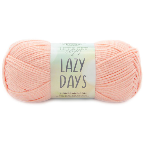 Lion Brand Let's Get Cozy: Lazy Days Yarn-Peachy Pink 144-184 - 023032110813