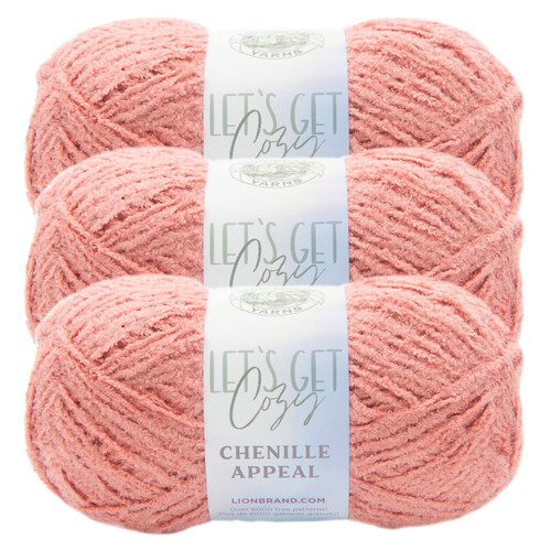 Lion Brand Let's Get Cozy: Chenille Appeal Yarn-Rose Dawn 941-102 - 023032098135