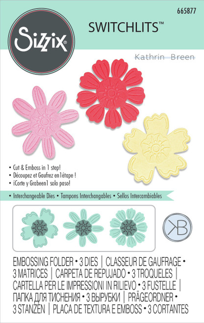 Sizzix Switchlits Embossing Folder By Kath Breen-Detailed Blooms 665877