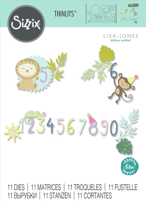 Sizzix Thinlits Dies By Lisa Jones 11/Pkg-Jungle Fun 665889