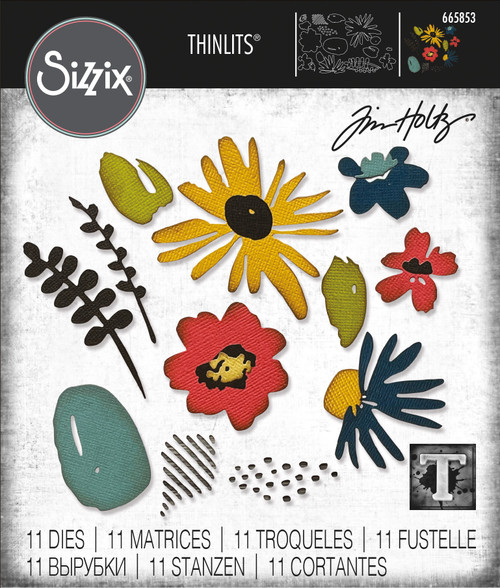 Sizzix Thinlits Dies By Tim Holtz 11/Pkg-Modern Floristry 665853