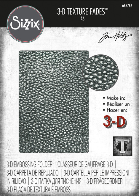 Sizzix 3D Texture Fades Embossing Folder By Tim Holtz-Cracked Leather 665766