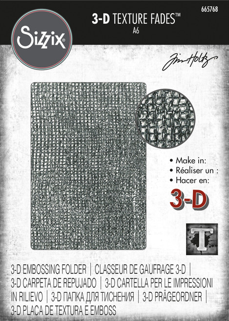 Sizzix 3D Texture Fades Embossing Folder By Tim Holtz-Woven 665768