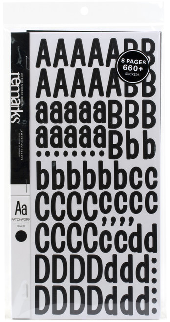 Remarks Sticker Book-Large-Patchwork-Black 42160 - 718813421607