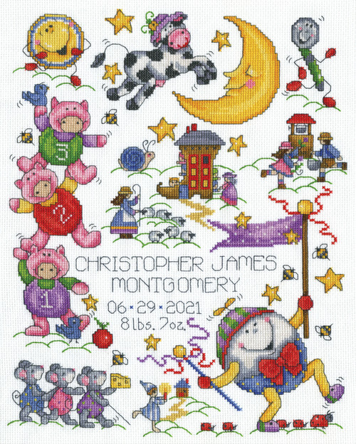 Design Works Counted Cross Stitch Kit 11"X14"-Nursery Rhymes (14 Count) - DW7101