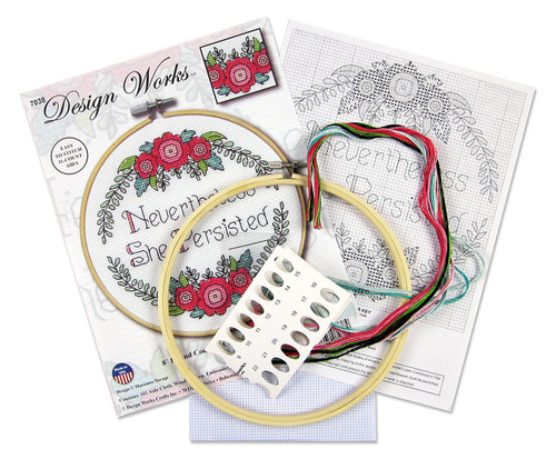 Design Works Counted Cross Stitch Kit 8" Round-Persist (11 Count) - DW7038 - 021465070384