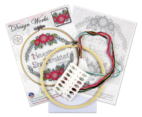 Design Works Counted Cross Stitch Kit 8" Round-Persist (11 Count) -DW7038 - 021465070384