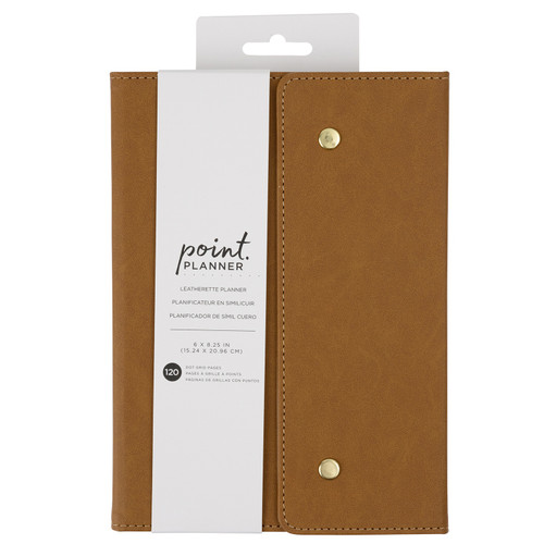 AC Point Planner Snap Leatherette Planner 6"X8"-Brown - Dot Grid - 120 Sheets - 99001194 - 718813921442