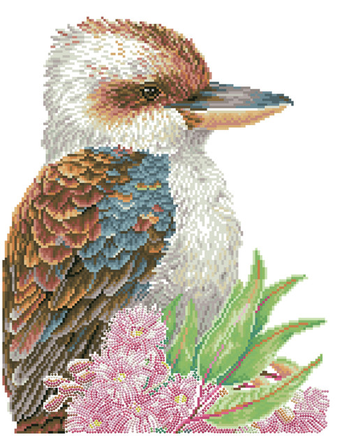 Diamond Dotz Diamond Art Kit 16.14"X20.08"-Kookaburra & Gum Blossom DD10056