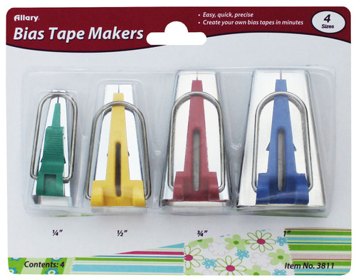 Allary Bias Tape Makers 4/Pkg-Assorted Sizes 3811A - 750557038116