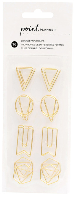 AC Point Planner Shaped Paper Clips 16/Pkg-Gold - 99001214 - 718813921640