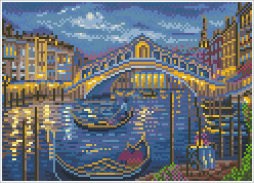 Diamond Dotz Simply Dotz Diamond Art Kit 13.8"X9.9"-Evening Stroll to the Rialto Bridge SD4407