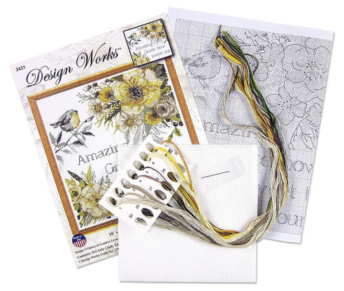 Design Works Counted Cross Stitch Kit 10"X10"-Amazing Grace (14 Count) - DW3431 - 021465034317 Design Works Counted Cross Stitch Kit 10"X10"-Amazing Grace (14 Count) - DW3431 - 021465034317