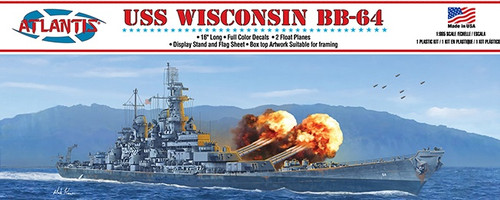 Atlantis Plastic Model Kit-USS Wisconsin BB-64 Battleship 16" - M3006 - 850002740905