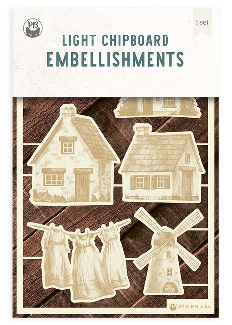 P13 Die-Cut Chipboard Embellishments 4"X6"-Hello Summer #01, 6/Pkg - P13HSU44 - 59046193207555904619320755