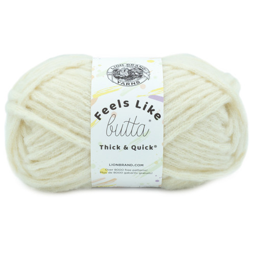 3 Pack Lion Brand Feels Like Butta Thick & Quick Yarn-Antique White LB155-098 - 023032097992