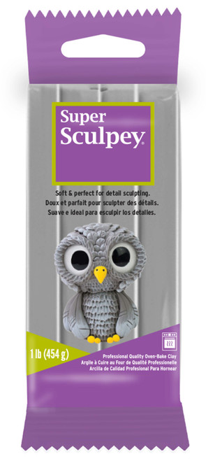 Super Sculpey Polymer Clay 1lb-Gray SS1GRAY - 715891114339