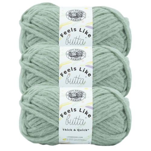 3 Pack Lion Brand Feels Like Butta Thick & Quick Yarn-Willow LB155-173 - 023032097831