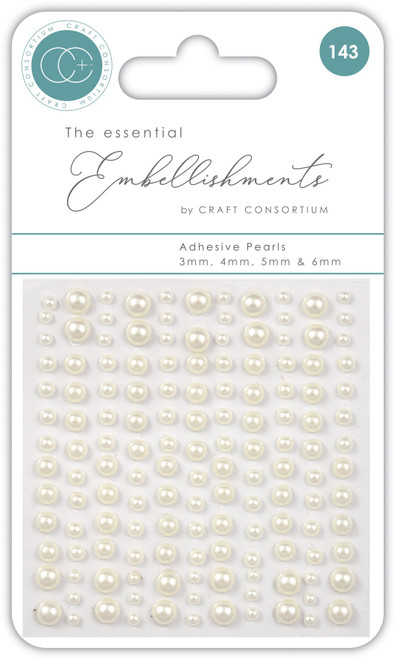 Craft Consortium Essential Adhesive Pearls 143/Pkg-Natural Pearl EAPRL001