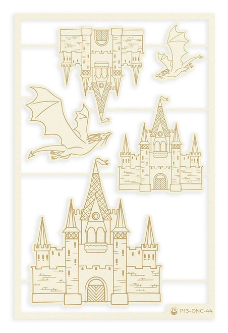 P13 Die-Cut Chipboard Embellishments 4"X6"-Once Upon A Time #01, 5/Pkg - P13ONC44