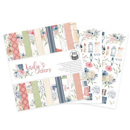 P13 Double-Sided Paper Pad 12"X12" 12/Pkg-Lady's Diary -P13LAD08