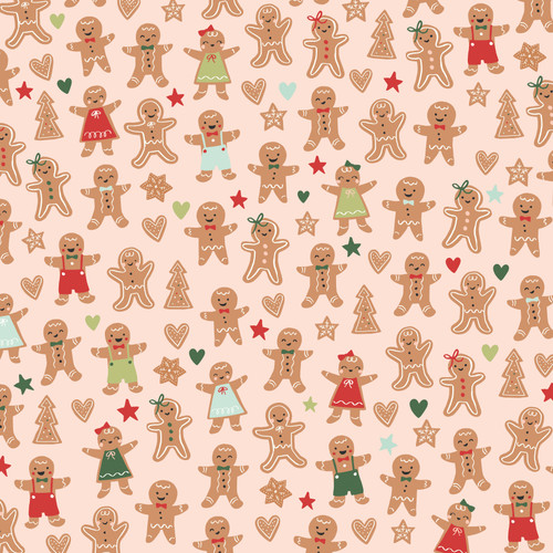 25 Pack Baking Spirits Bright Double-Sided Cardstock 12"X12"-Gingerbread Kisses BAKI12-18302