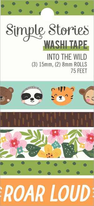 2 Pack Simple Stories Into The Wild Washi Tape 5/PkgINT17625