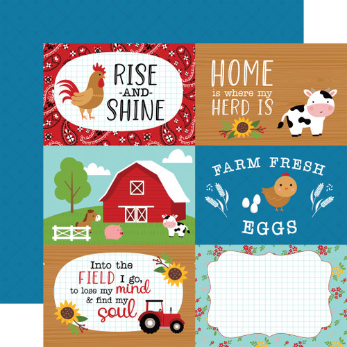 25 Pack Fun On The Farm Double-Sided Cardstock 12"X12"-6"X4" Journaling Cards FF280-9 - 793888054264