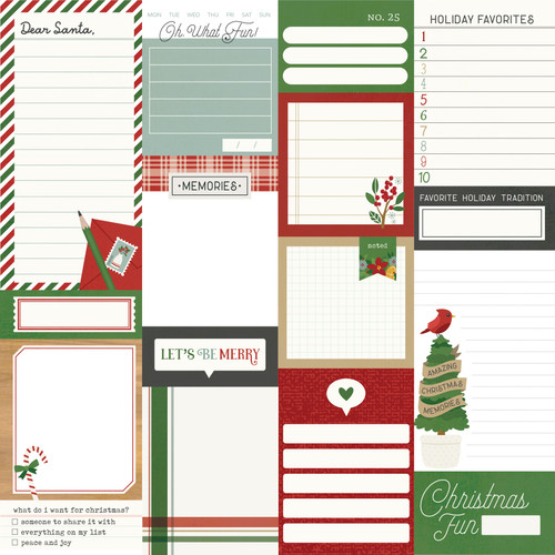 25 Pack Hearth & Holiday Double-Sided Cardstock 12"X12"-Journal Elements HEHO12-18210
