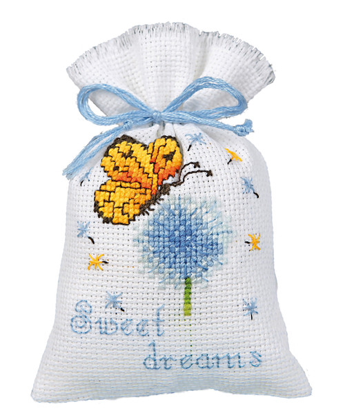 Vervaco Counted Cross Stitch Sachet Bags Kit 3.2"X4.8" 3/Pkg-Wishes (18 Count) -V0012340 - 5400946032069
