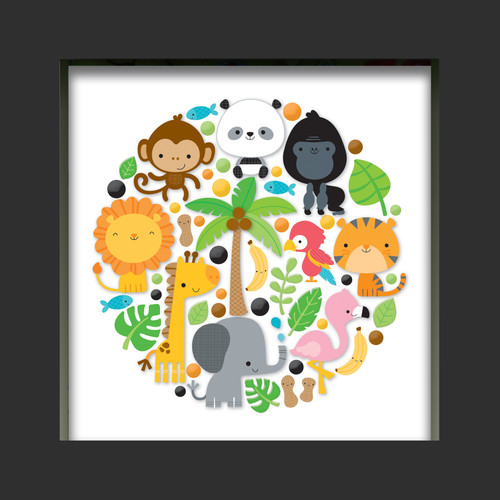 Doodlebug Design Shadow Box Insert Kit-At The Zoo - DDSB7732 - 842715077324
