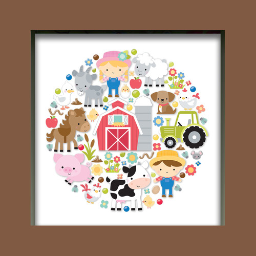 Doodlebug Design Shadow Box Insert Kit-Down On The Farm - DDSB7734 - 842715077348